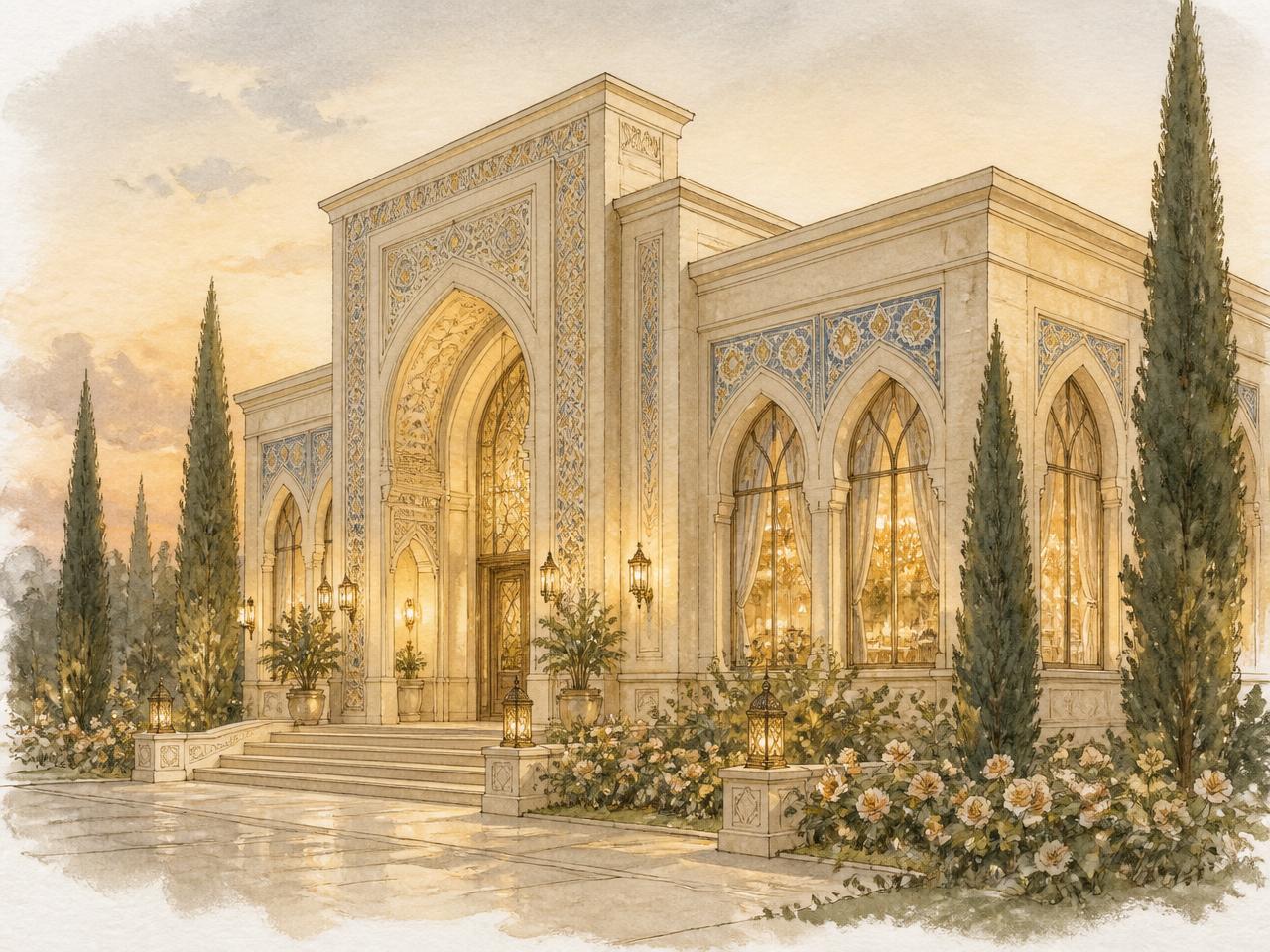 Sadaf Restaurant binosining nafis illyustratsiyasi